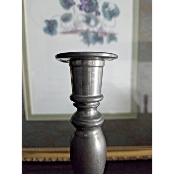 Vintage Queen Art Pewter Candlesticks Pair 9.25" Colonial Revival USA ATC 595 - Picture 3 of 10